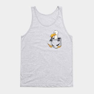 Funny Sea-Bird Drawing Cute Seagull In Pocket Tank Top